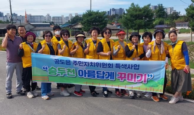안성시 공도읍 주민자치위원회, 승두천 꽃길 가꾸기 실시