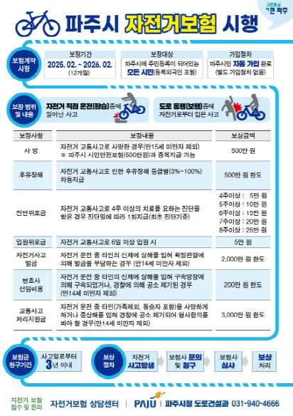 2025년 파주시민 자전거보험 가입